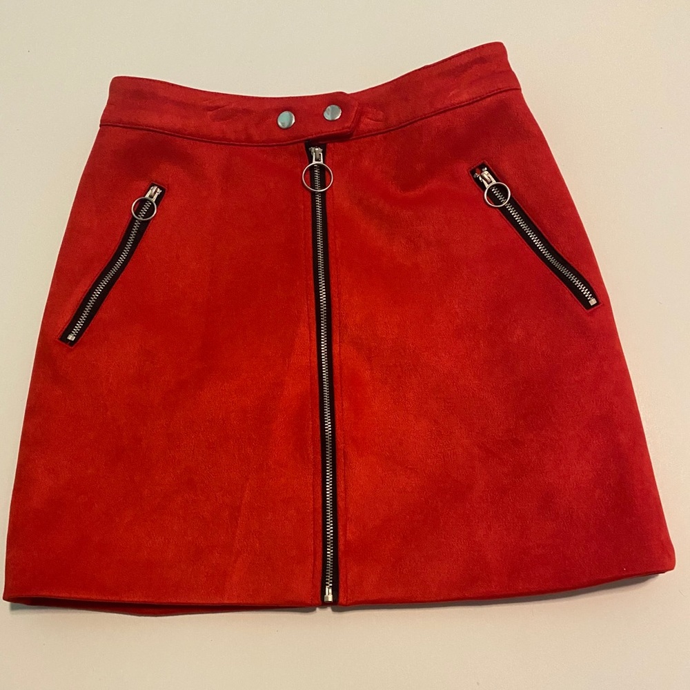 Forever 21 Suede Red Skirt